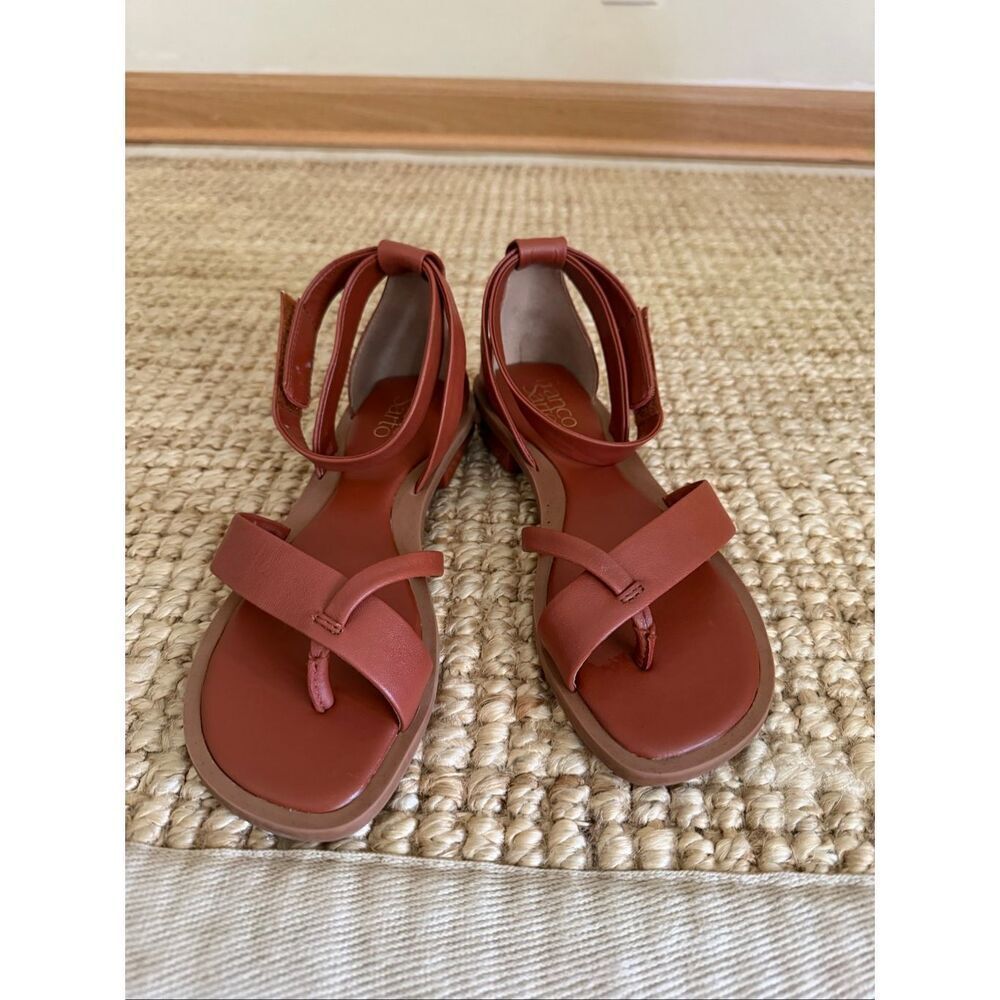 Women's Ankle-Strap Toe Loop Sandals in Burnt Orange